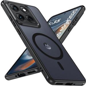 For Motorola Edge 2025 Case, Magnetic [38 N52 Magnets] Military Grade Drop Protection moto edge 2025 case - Raised Camera Lips Slim Matte Anti-Slip Phone Cover Case For Motorola Edge 2025, Black