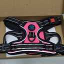 PHOEPET No Pull Dog Harnesses for Small Dogs Reflective Adjustable Front Clip Vest with Handle 2 Metal Rings 3 Buckles [Easy to Put on & Take Off](S, Pink)