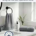Grey Hand Towels for Bathroom - Pack of 4 (16" x 28") - 100% Cotton Double Stitched Edges - Ultra Soft, Quick Dry & Highly Absorbent - Everyday Comfort Hand & Face Towels for Family and Gym Use - Grey