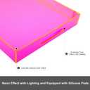 Large Acrylic Tray Ottoman Coffee Table Tray with Handles 17x13'' Decorative Serving Platter for Food Tea Dinner Snack Eating Bar Party, Neon Pink