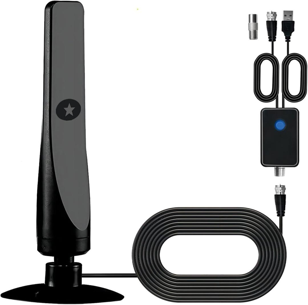 Broadwave TV Antenna 2025, Wave max TV Antenna 2025, with Amplifier Signal Booster, Miles Coverage Range Supports 4K 1080p for Smart HDTV and Older TV, Easy Installation (1 pc)