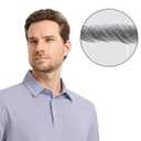 Rouen Polo Shirts for Men Dry Fit Performance Heather Stripe Golf Polo Moisture Wicking Lightweight Breathable Golf Shirts (Medium)