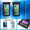 Up to 8.7" 6 Pack Multicolor Waterproof Phone Pouch, Large Phone Waterproof Case Dry Bag, Protection Level: IP68, Outdoor for Apple iPhone,Samsung,and More, Black,Blue,Pink,Orange,Yellow,Green