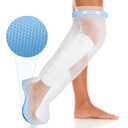 Waterproof Leg Cast Cover for Shower with New Upgraded Non-Slip Padding Bottom, Reusable Sealed Watertight Foot Protector to Keep Wound Covers & Bandages Dry, Perfect Fit for Leg Foot Ankle