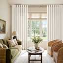Natural Linen 102 Inch Curtains 72 Inch Width for Living Room Divider Light Filtering Semi Sheer Extra Wide Patio Curtains for Sliding Door Balcony Floor to Ceiling Window 72x102 1 Panel