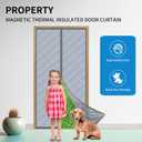 Thermal Insulated Magnetic Door Curtain (Fits Door Opening 36 x 96 in, Actual Curtain Size 38 x 97 in) Thicker Cotton Insulation, Weatherproof, Windproof, Soundproof, Keeps Cold Out for Winter
