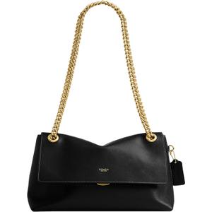 Coach Womens Chelsea Shoulder Bag 30 (One Size, Black/Brass With Chain)