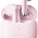 Pink True Wireless Earbuds Bluetooth 5.3 with Microphone for Working Out Noise Canceling Blue Tooth Ear Buds Deep Bass TWS Wireless Earphones with Charging Case in Ear Headphone for iPhone Android