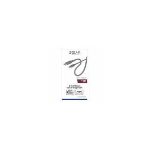 ZGear 6 Foot Silicon Rubber Sync& Charge Cable - Gray