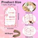 2 x 50 PCS Mother's Day Gift Tags - 2.1" x 3.5" Floral Hanging Paper Tags with String - A Little Treat for A Mom So Sweet - Happy Mother's Day Thank You Gifts Bags Wrap Party Favor - A01