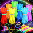 HONLYNE 100 Pack Glow Sticks Party Favors Bulk, 8" Glow in the Dark Party Supplies, Party Favors for Kids 8-12, Neon Glow Stick Bracelets & Necklaces for Raves, Halloween, Christmas, Birthdays