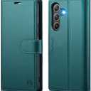 Wallet Case for Samsung Galaxy A15 5G, RFID Blocking Credit Card Holder, PU Leather Folio Flip Kickstand Protective Shockproof Cover for Galaxy A15 (Blue-Green)