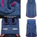 cyeollo Dog Sweater Jacket Coat with Zipper Reflective Jackets with D Ring Step in Dog Winter Coats Fleece Sweaters Pet Clothes for Small Dogs (Blue)