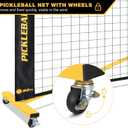 Pickleball Net with Wheels, Portable 2-in-1 Pickle Ball Net with Ball Collector,22FT Regulation Size & 11FT Half Court Size, Carry Bag, Steady Metal Frame for Outdoor Indoor Driveway
