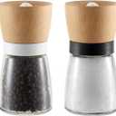 VEVOK CHEF Wooden Salt and Pepper Grinder Adjustable Coarseness Ceramic Wood Pepper Grinder Black Pepper Sea Salt Mill Grinder for Kitchen Seasoning Salt and Pepper Shaker Set Chef Gift