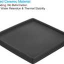 PATIKIL Plant Pot Saucers 6.3 Inch, Ceramic Square Flower Drip Tray for Indoor Outdoor, Black