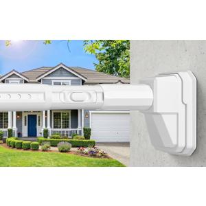 Tension Curtain Rod 41-185 In (4-15ft), Extra Long Tension Rod No Drilling For Patio Windows, White Shower Curtain Rod For Room Divider,One-Click Telescopic Rod, Outdoor Curtain Rods Never Rust