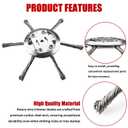 5 Pack 6" x6 Blades Steel Wire Rotary Brush Cutter Trimmer Head Sets Weeds Blade Cutter with Universal Adapter Kit Compatible with String Trimmers, Moss Grass Rust Removal, Gardening Lawnmower