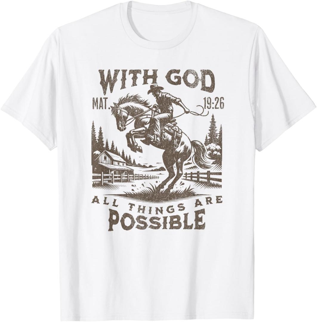 Cowboy Bible Scripture Verse Western Jesus for Mens Faith T-Shirt 2XL