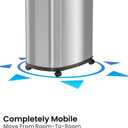 iTouchless 13 Gallon Sensor Trash Can on Wheels with Odor Filter, 50 Liter Automatic Kitchen Garbage Bin, Oval Fingerprint-Proof Stainless Steel, Hands-Free Motion Lid, Brushed Silver