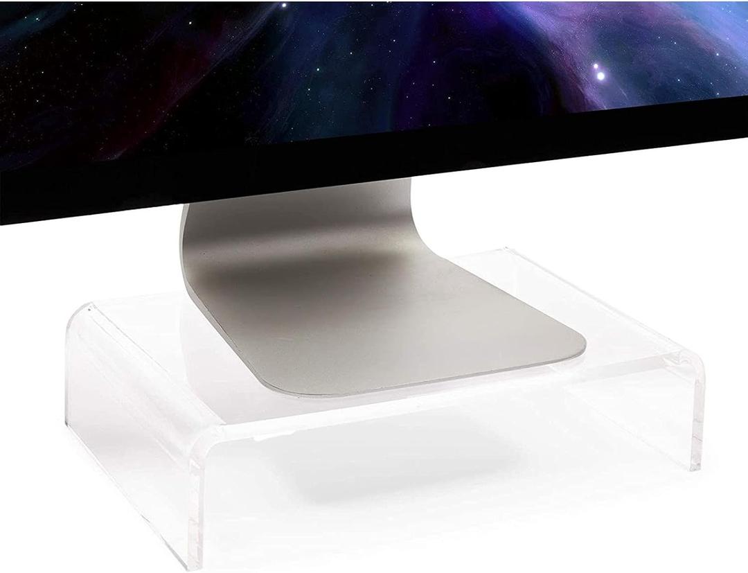 Juvale Acrylic Computer Monitor Stand, Clear Display Riser (12.1 x 8 x 3 in)