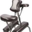 Master Massage Bedford Portable Massage Chair - Lightweight with Carrying Bag - Tattoo Height Adjustable Folding Face Cradle SPA (Coffee)
