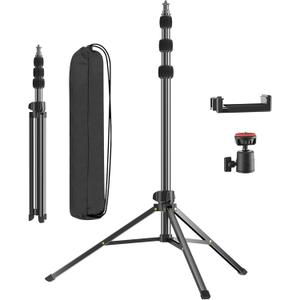 Lightweight Tripod for Ring Light Phone Camera, Extendable 5.74 Feet Aluminum Photography Light Stand with Ball Head, Protable Stands for TikTok YouTube Video Recording