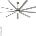 warmiplanet Ceiling Fans with Lights and Remote Control, 84-Inch, Reversible Silent DC Motor, 6 Speed, 3 Color Dimmable LED Light, Timer, Nickel, 9-Blades