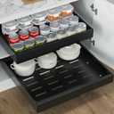 2 Pack Expandable Pull Out Cabinet Organizer, 21''Deep Slide Out Drawers for Kitchen Cabinets, Cabinet Drawers Fixed with Adhesive Nano Film, Cabinet Roll Out Shelf in Pantry or Living Room