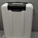Coolife Luggage Suitcase Piece Carry On ABS+PC Spinner Trolley with pocket Compartment (White, 20in, Carry on)