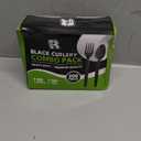 200 Count Black Plastic Silverware Heavy Duty - Black Plastic Forks And Spoons Set - BPA Free Plastic Utensils Set - Heat Resistance Cutlery For All Occasions