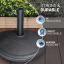 US Weight Half Round 20 lb Patio Umbrella Base - Adjustable Umbrella Stand for Posts up to 1.9 in - Sun and Weather Resistant - Half Round Design with Textured Surface
