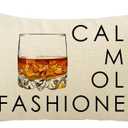 Call Me Old Fashioned Funny Quote Saying Lumbar Rectangle Throw Pillow Cover, Red Christmas Sign Winter Holiday Farmhouse Decor Cushion Case Decorative for Sofa Couch 12"x20" Inch Cotton Linen