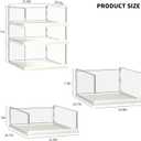 Covetree 3 Pack Stackable Closet Organizers and Storage Shelves - Transparent Sweater Organizer for Closet, Bathroom, Kitchen, Cupboard, Laundry Room, and Office