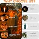 4 x suddus Orange String Lights Outdoor with Remote, 33ft 100 LED Connectable Waterproof Halloween Lights Plug in, Dimmable Clear Wire Fairy Lights for Fall,Thanksgiving, Party, Garden, Porch, Dorm Decor