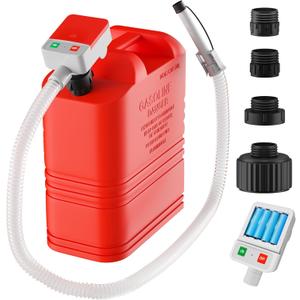anngrowy Fuel Transfer Pump Battery Powered with Auto-Stop, Gas Can Pump Transfer with 4 Adaptors, 3.2 GPM, 51" Hose, Portable liquid Transfer Pump for Oil, Gasoline, Diesel, Kerosene, Gifts for Him