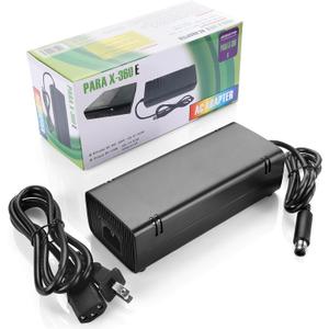 Power Supply for Xbox 360 E, AC Adapter Power Supply Brick with Power Cord for Microsoft Xbox 360 E Console, 100-240V