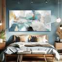 SOUGUAN Green Wall Art Abstract Wall Decor Teal Pictures Canvas Prints Artwork for Walls 29"x58"