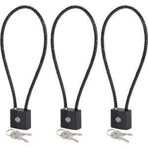 HOX Cable Locks with Keys - Keyed Alike Cable Safe Lock, for Locking and Safety (3 Pack)