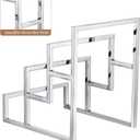 uxcell Clutch Purse Display Stand 3 Layer Wallet Display Rack Metal Clutch Holder Riser for Home Retail Store Supplies - Silver