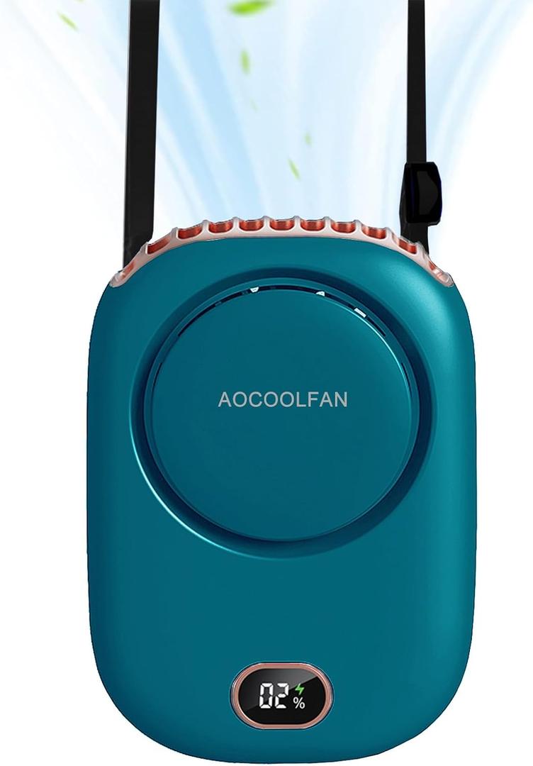 Portable Neck Fan, Mini Small Personal Handheld Fan USB Rechargeable 3 Speed for Girls Boys Woman Eyelash Travel Home Office Outdoor (Blue)