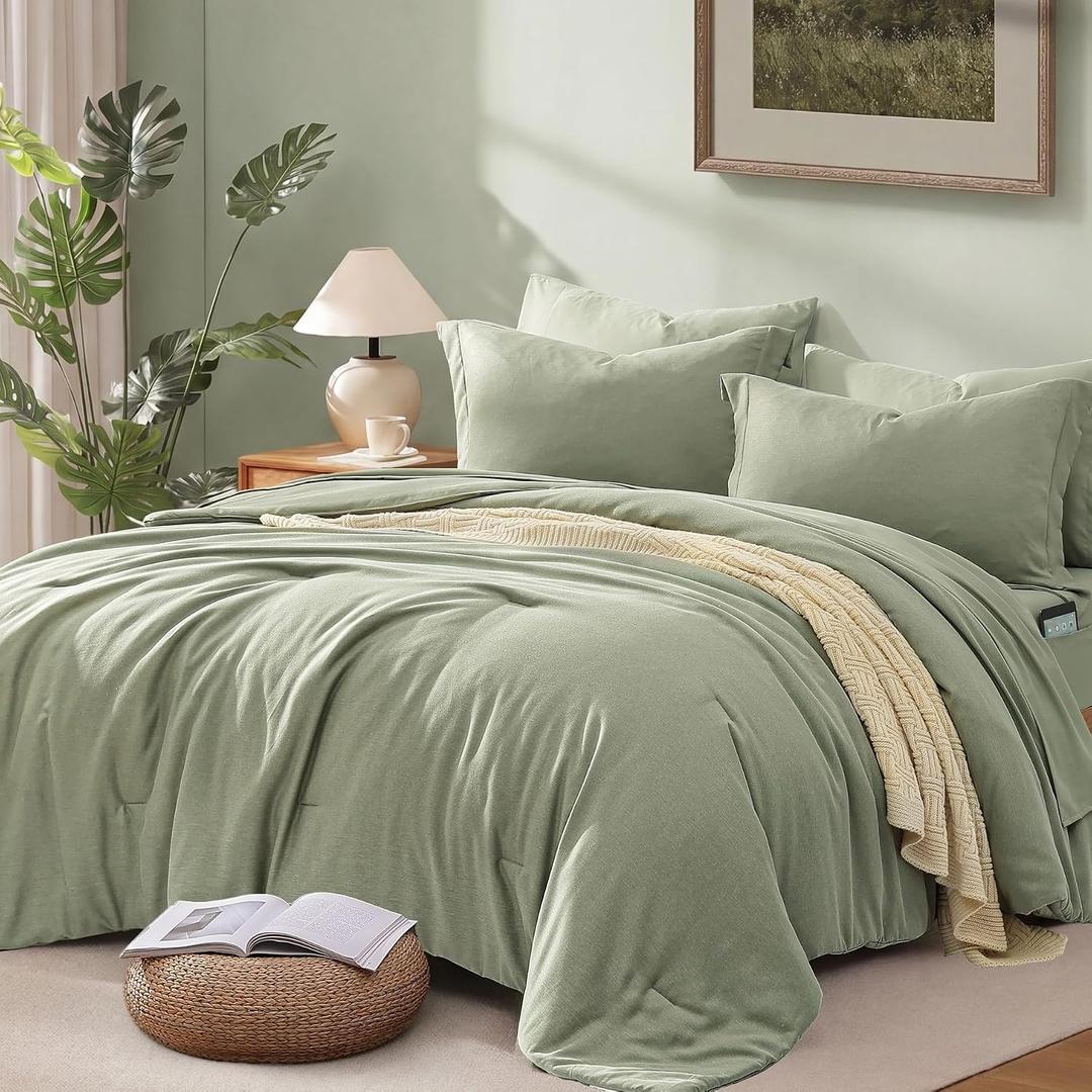 Oversized King Comforter Sets - 7 Pieces King Bedding Set Soft Bed in a Bag