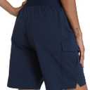 Women's Hiking Cargo Shorts Quick Dry Lightweight Shorts for Travel Athletic Golf Casual Golf Casual (Blue, XL)