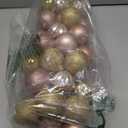 Amooca 45pc 2.36'' Christmas Ball Ornaments Xmas Tree Hanging Decoration for Festival Party Home Holiday Wedding Decors Shatterproof Plastic Balls Rose Gold & Gold