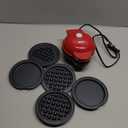DASH Multimaker Mini System - Waffle Maker with Five 4” Removable Plates: Waffle Iron & Griddle, 3-in-1 Mini Waffle Maker for Kids and Families – Nonstick Surface, Just Add Batter (Red)
