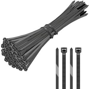 Set of 3 Pack, DreamPear 100 Pack Cable Zip Ties, (8'' x 0.19''), Black Self-Locking Nylon Cable Ties, Zip Ties Heavy Duty, 50lbs Tensile Strength, Cable Cord Management, Plastic Wire Ties for Indoor And Outdoor
