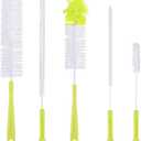 Vila 5-Pack Reusable Straw Pipe Cleaner Brush Set, Long Pipe Brush Cleaner Tool Kit, Nylon Cleaning Brush for Water Bottle, Teapot, Narrow Neck Glass Containers, Baby Bottle, Jug, Hydro Flask
