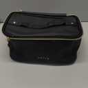 Prite Makeup Bag, Large Capacity Portable Travel Cosmetic Bag, Waterproof Makeup Organizer for Women with Handle and Divider (001 Black)