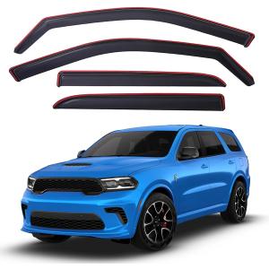Lightronic Extra Durable Clip-on in-Channel Auto Vent Window Visors, Fits 2011-2026 Dodge Durango, UV-Protection Rain Guards, Original Wind Deflectors, Dark Smoke, 4-Pcs