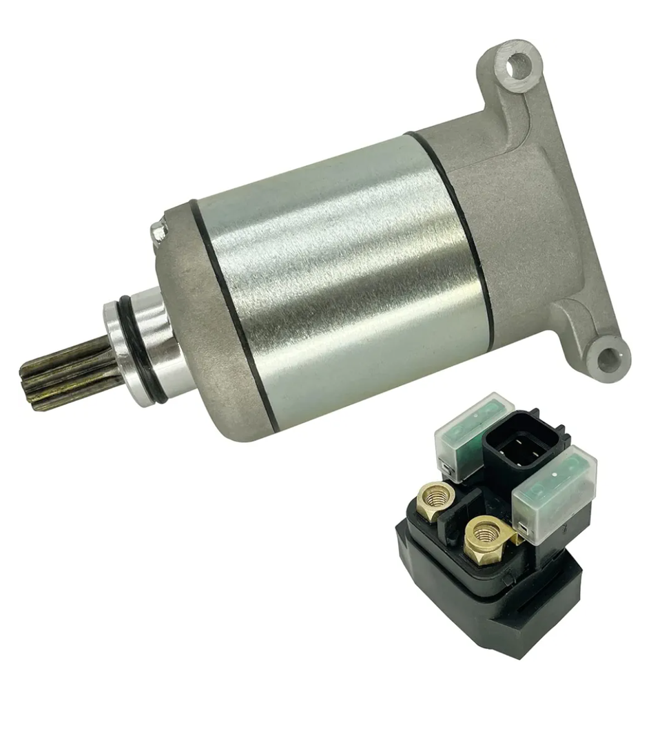 Starter & Relay for Yamaha Grizzly 550 2009-2014 Grizzly 700 2009-2023 Kodiak 700 2016-2023, 28P-81890-00-00 28P-81890-01-00 19500 410-58036 SMU0512 SM17 YA-125N, Grizzly Kodiak 700 Starter
